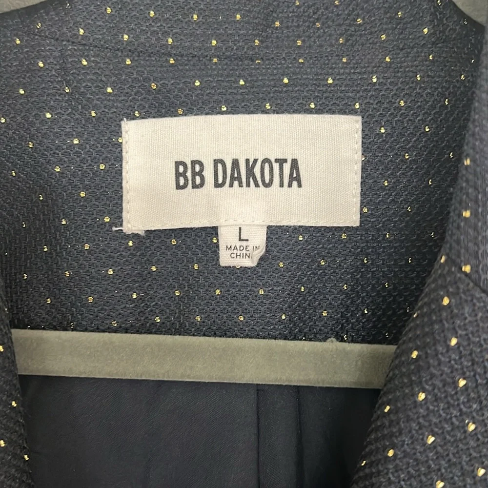 BB Dakota Navy & Gold Polka Dot Blazer - Picture 3 of 7